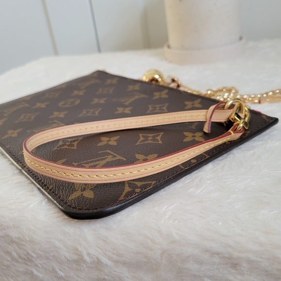 💕 LOUIS VUITTON Neverfull Monogram "PEONY" Mm/Gm Clutch/ Wristlet/Crossbody - Picture 4 of 16